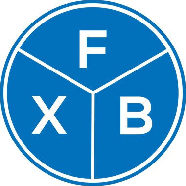 Beyaz arkaplanda FXB harfi logo tasarımı. FXB yaratıcı harflerin baş harfleri logo kavramı. FXB harf tasarımı.