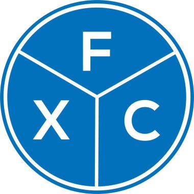 Beyaz arkaplanda FXC harf logosu tasarımı. FXC yaratıcı harflerin baş harfleri logo kavramı. FXC harf tasarımı.