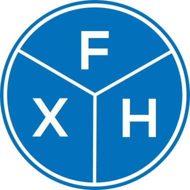 Beyaz arkaplanda FXH harf logosu tasarımı. FXH yaratıcı harflerin baş harfleri logo kavramı. FXH harf tasarımı.