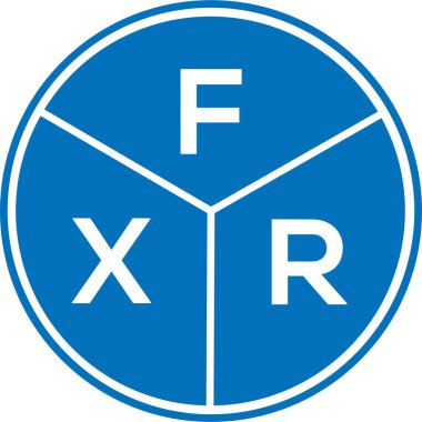 Beyaz arka planda FXR harf logosu tasarımı. FXR yaratıcı harflerin baş harfleri logo kavramı. FXR harf tasarımı.
