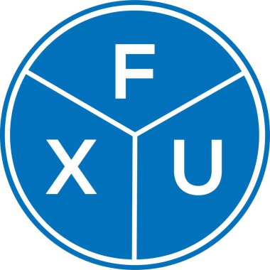 Beyaz arka planda FXU harf logosu tasarımı. FXU yaratıcı harf logosu konsepti. FXU harf tasarımı.