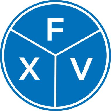 Beyaz arkaplanda FXV harf logosu tasarımı. FXV yaratıcı harflerin baş harfleri logo kavramı. FXV harf tasarımı.