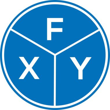Beyaz arkaplanda FXY harf logosu tasarımı. FXY yaratıcı harflerin baş harfleri logo kavramı. FXY harf tasarımı.