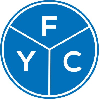 Beyaz arka planda FYC harf logosu tasarımı. FYC yaratıcı harflerin baş harfleri logo kavramı. FYC harf tasarımı.