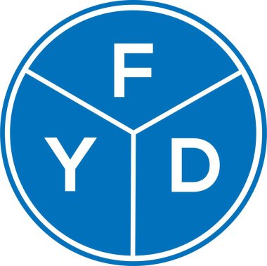 Beyaz arka planda FYD harf logosu tasarımı. FYD yaratıcı harflerin baş harfleri logo kavramı. FYD harf tasarımı.