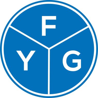 Beyaz arka planda FYG harf logosu tasarımı. FYG yaratıcı harflerin baş harfleri logo kavramı. FYG harf tasarımı.