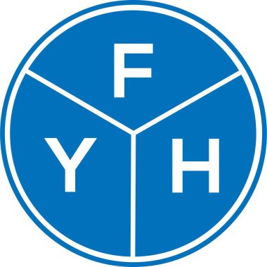 Beyaz arka planda FYH harf logosu tasarımı. FYH yaratıcı harflerin baş harfleri logo kavramı. FYH harf tasarımı.