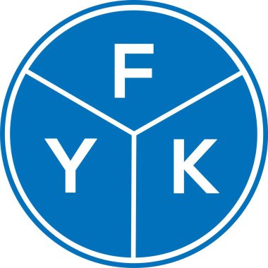 Beyaz arka planda FYk harfli logo tasarımı. FYK yaratıcı harflerin baş harfleri logo kavramı. FYk harf tasarımı.