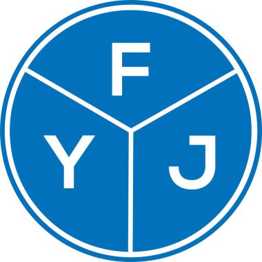 Beyaz arka planda FYJ harf logosu tasarımı. FYJ yaratıcı harflerin baş harfleri logo kavramı. FYJ harf tasarımı.