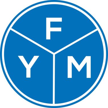 Beyaz arka planda FYM harf logosu tasarımı. FYM yaratıcı harflerin baş harfleri logo kavramı. FYM harf tasarımı.