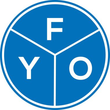 Beyaz arka planda FYO harf logosu tasarımı. FYO yaratıcı harflerin baş harfleri logo kavramı. FYO harf tasarımı.