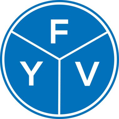 Beyaz arka planda FYV harf logosu tasarımı. FYV yaratıcı harflerin baş harfleri logo kavramı. FYV harf tasarımı.