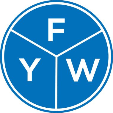 Beyaz arka planda FYW harf logosu tasarımı. FYW yaratıcı harflerin baş harfleri logo kavramı. FYW harf tasarımı.