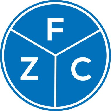 Beyaz arka planda FZC harf logosu tasarımı. FZC yaratıcı harflerin baş harfleri logo kavramı. FZC harf tasarımı.