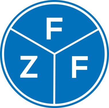 Beyaz arka planda FZF harf logosu tasarımı. FZF yaratıcı harflerin baş harfleri logo kavramı. FZF harf tasarımı.
