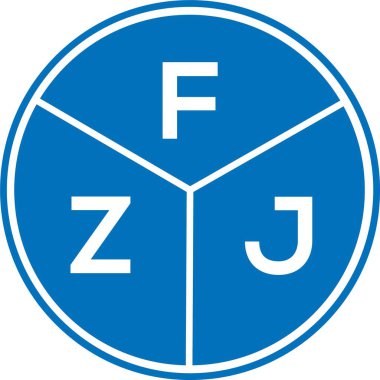 Beyaz arka planda FZJ harf logosu tasarımı. FZJ yaratıcı harflerin baş harfleri logo kavramı. FZJ harf tasarımı.