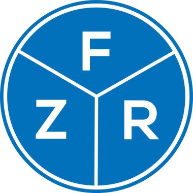 Beyaz arka planda FZR harf logosu tasarımı. FZR yaratıcı harflerin baş harfleri logo kavramı. FZR harf tasarımı.