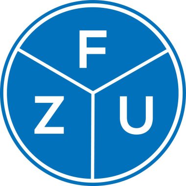 Beyaz arka planda FZU harf logosu tasarımı. FZU yaratıcı harflerin baş harfleri logo kavramı. FZU harf tasarımı.