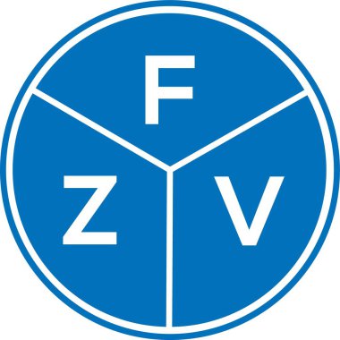 Beyaz arkaplanda FZV harf logosu tasarımı. FZV yaratıcı harflerin baş harfleri logo kavramı. FZV harf tasarımı.