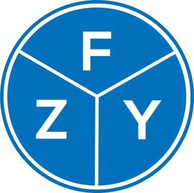 Beyaz arkaplanda FZY harf logosu tasarımı. FZY yaratıcı harflerin baş harfleri logo kavramı. FZY harf tasarımı.