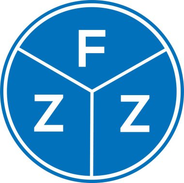 Beyaz arkaplanda FZZ harfi logo tasarımı. FZZ yaratıcı harf logosu konsepti. FZZ harf tasarımı.