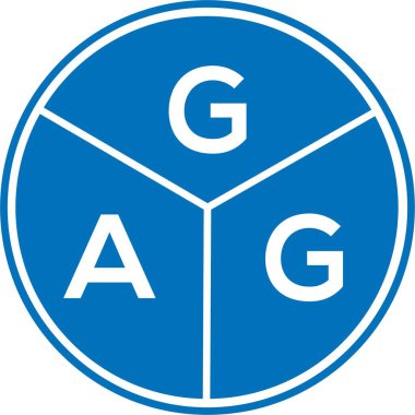 Beyaz arka planda GAG harf logosu tasarımı. GAG yaratıcı harfler logosu konsepti. GAG harf tasarımı.