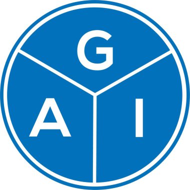 Beyaz arka planda GAI harf logosu tasarımı. GAI yaratıcı harfler logosu konsepti. GAI harf tasarımı.