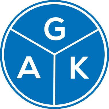 Beyaz arka planda GAK harf logosu tasarımı. GAK yaratıcı harflerin baş harfleri logo kavramı. GAK harf tasarımı.