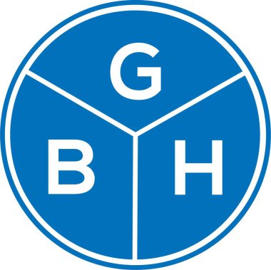 Beyaz arka planda GBH harf logosu tasarımı. GBH yaratıcı harflerin baş harfleri logo kavramı. GBH harf tasarımı.