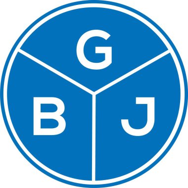 Beyaz arka planda GBJ harf logosu tasarımı. GBJ yaratıcı harflerin baş harfleri logo kavramı. GBJ harf tasarımı.