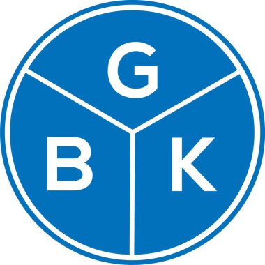 Beyaz arka planda GBK harf logosu tasarımı. GBK yaratıcı harflerin baş harfleri logo kavramı. GBK harf tasarımı.