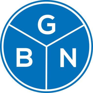 Beyaz arka planda GBN harf logosu tasarımı. GBN yaratıcı harflerin baş harfleri logo kavramı. GBN harf tasarımı.