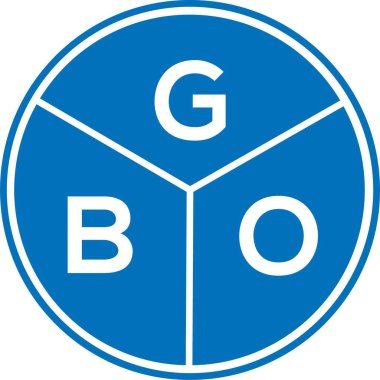 Beyaz arka planda GBO harf logosu tasarımı. GBO yaratıcı harflerin baş harfleri logo kavramı. GBO harf tasarımı.