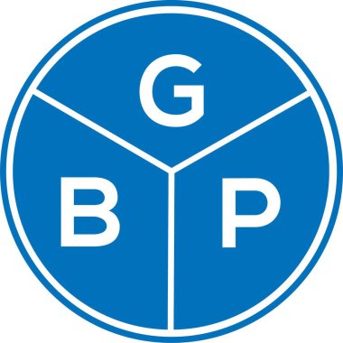 Beyaz arka planda GBP harfi logo tasarımı. GBP yaratıcı harflerin baş harfleri logo kavramı. GBP harf tasarımı.