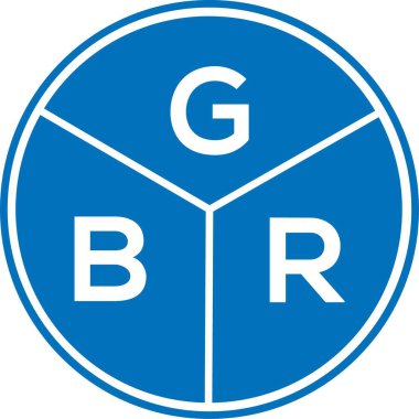 Beyaz arka planda GBR harf logosu tasarımı. GBR yaratıcı harflerin baş harfleri logo kavramı. GBR harf tasarımı.