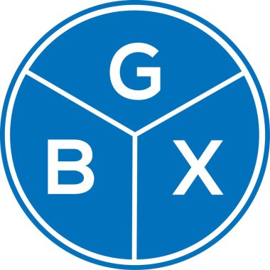 Beyaz arka planda GBX harfli logo tasarımı. GBX yaratıcı harflerin baş harfleri logo kavramı. GBX harf tasarımı.
