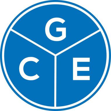 Beyaz arka planda GCE harf logosu tasarımı. GCE yaratıcı harflerin baş harfleri logo kavramı. GCE harf tasarımı.