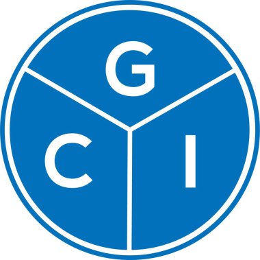Beyaz arka planda GCI harf logosu tasarımı. GCI yaratıcı harflerin baş harfleri logo kavramı. GCI harf tasarımı.