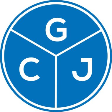 Beyaz arka planda GCJ harf logosu tasarımı. GCJ yaratıcı harflerin baş harfleri logo kavramı. GCJ harf tasarımı.
