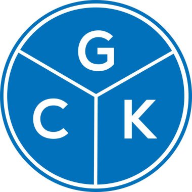 Beyaz arkaplanda GCK harfi logo tasarımı. GCK yaratıcı harflerin baş harfleri logo kavramı. GCK harf tasarımı.
