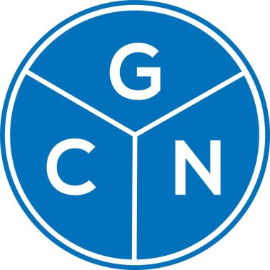 Beyaz arka planda GCN harf logosu tasarımı. GCN yaratıcı harflerin baş harfleri logo kavramı. GCN harf tasarımı.