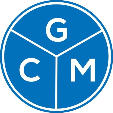 Beyaz arkaplanda GCM harf logosu tasarımı. GCM yaratıcı harflerin baş harfleri logo kavramı. GCM harf tasarımı.