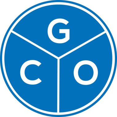 Beyaz arka planda GCO harf logosu tasarımı. GCO yaratıcı harflerin baş harfleri logo kavramı. GCO harf tasarımı.
