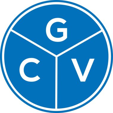 Beyaz arka planda GCV harf logosu tasarımı. GCV yaratıcı harflerin baş harfleri logo kavramı. GCV harf tasarımı.