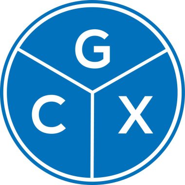 Beyaz arkaplanda GCX harf logosu tasarımı. GCX yaratıcı harflerin baş harfleri logo kavramı. GCX harf tasarımı.