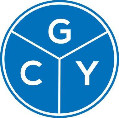 Beyaz arka planda GCY harf logosu tasarımı. GCY yaratıcı harflerin baş harfleri logo kavramı. GCY harf tasarımı.