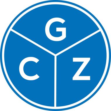 Beyaz arka planda GCZ harf logosu tasarımı. GCZ yaratıcı harflerin baş harfleri logo kavramı. GCZ harf tasarımı.