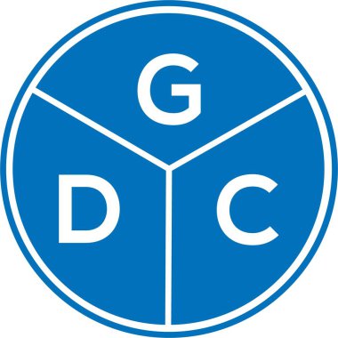 Beyaz arka planda GDC harf logosu tasarımı. GDC yaratıcı harflerin baş harfleri logo kavramı. GDC harf tasarımı.