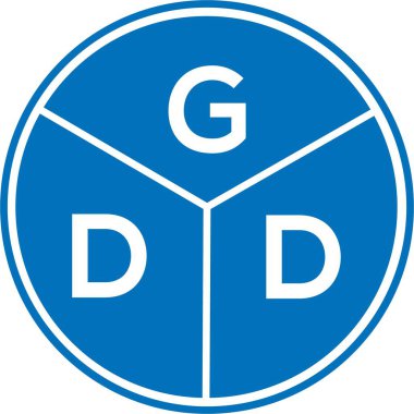 Beyaz arkaplanda GDD harfi logo tasarımı. GDD yaratıcı harflerin baş harfleri logo kavramı. GDD harf tasarımı.