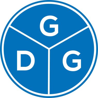 Beyaz arka planda GDG harf logosu tasarımı. GDG yaratıcı harflerin baş harfleri logo kavramı. GDG harf tasarımı.